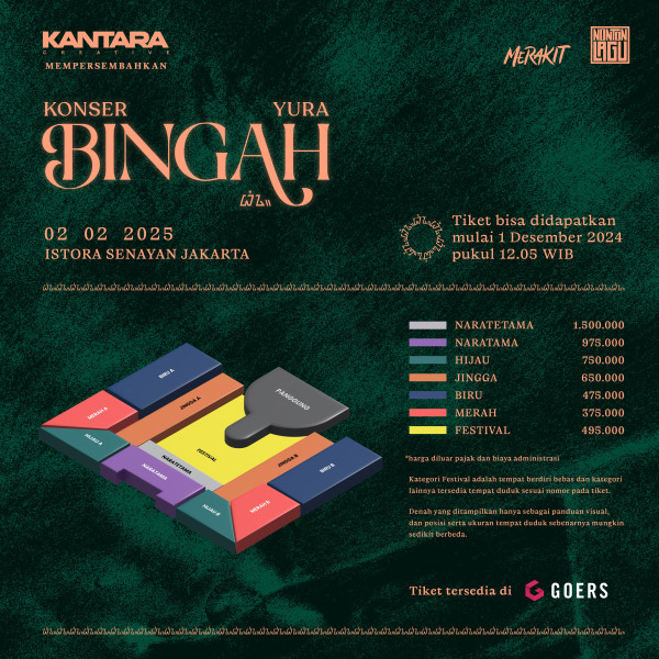 Harga Tiket Konser Bingah Yura Yunita, Paling Murah Rp375 Ribu