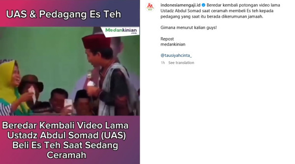 Ramai Gus Miftah Hina Pedagang Es Teh, Beredar Video UAS Borong Dagangan saat Ceramah
