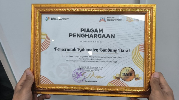 Kabupaten Bandung Barat Raih Indeks Pembangunan Statistik dengan Predikat Baik
