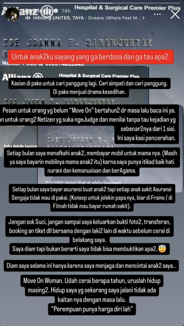Dituduh Dhena Devanka Pelit ke Anak, Jonathan Frizzy Ancam Sebarkan Bukti Perselingkuhan
