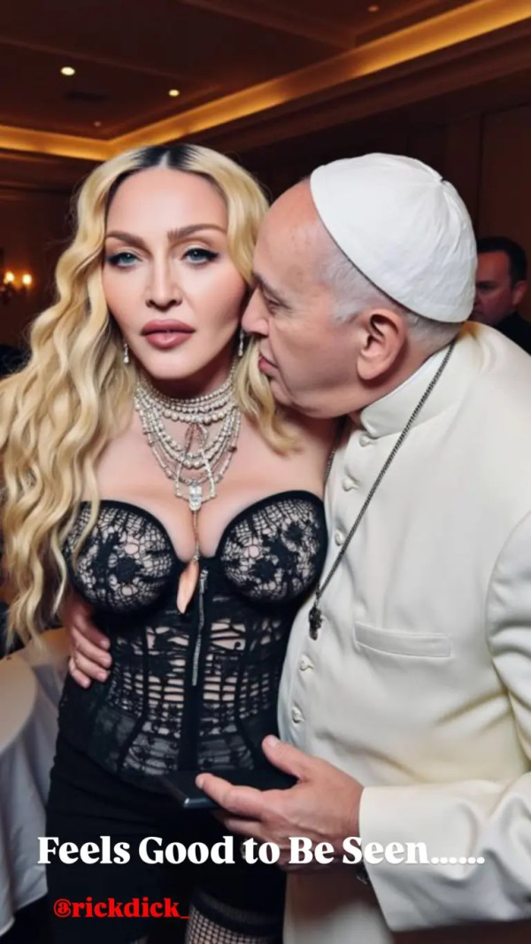 Madonna Dikecam Imbas Bagikan Foto Mesra dengan Paus Fransiskus Pakai AI, Disebut Menjijikkan