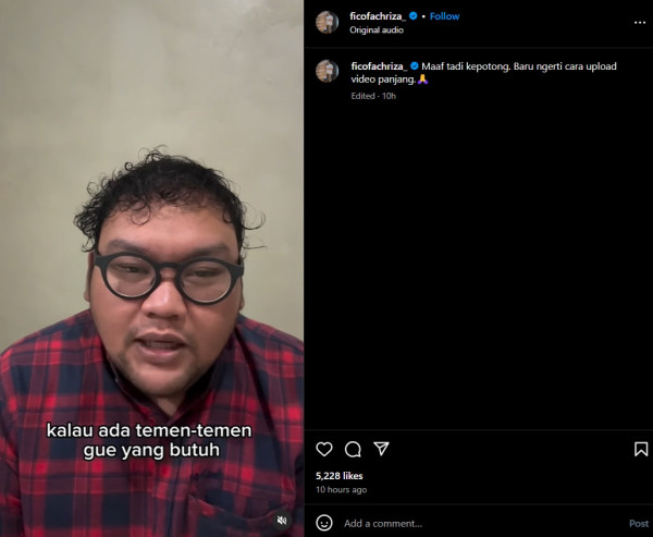 Fico Fachriza Jelaskan Alasan Pinjam Uang ke Banyak Artis: Rispo Nggak Punya Duit