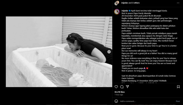 Ayah Jessica Iskandar Meninggal Dunia