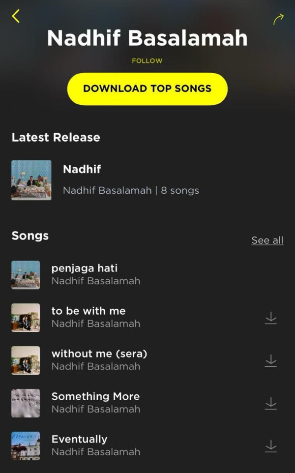 Lagu Penjaga Hati Nadhif Basalamah Jadi Top Download 2024 di Aplikasi Musik TREBEL, Ungguli Mahalini hingga Sabrina Carpenter