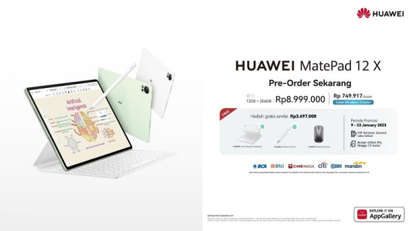 HUAWEI MatePad 12 X Resmi Pre-Order, Tablet Rasa Laptop untuk Profesional Muda Raih Produktivitas Maksimal
