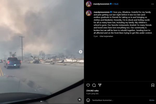 Rumah Paris Hilton dan Mandy Moore Dilalap Api Akibat Kebakaran Dahsyat di Los Angeles