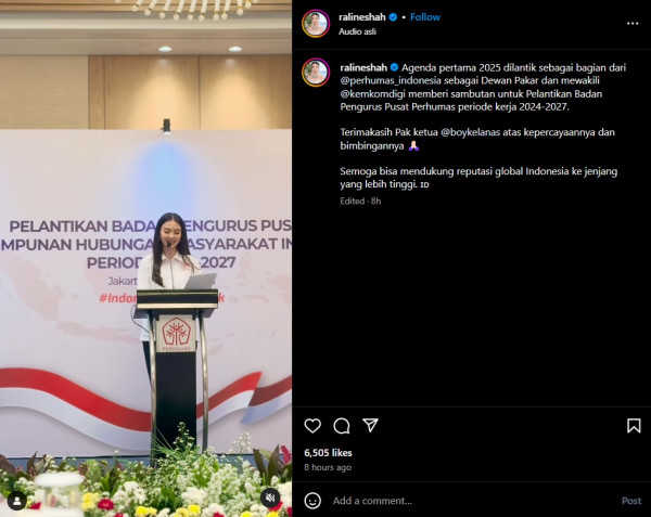 Raline Shah Langsung Kerja setelah Dilantik Jadi Staf Khusus Menteri Komdigi, Ini Tugas Pertamanya