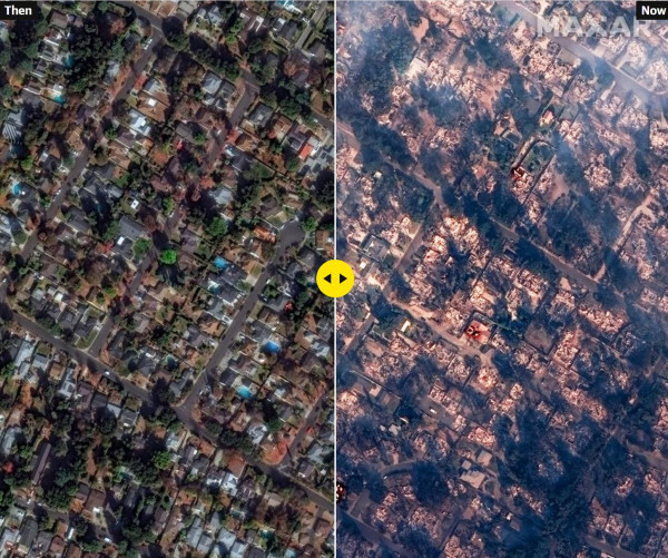 Mengerikan! Foto Satelit Ungkap Sebelum dan Sesudah Neraka Kebakaran di Los Angeles