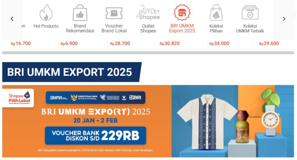 Belanja Hemat di BRI UMKM EXPO(RT) 2025, Dapatkan Diskon Hingga 59 Persen di E-Commerce Pilihan!