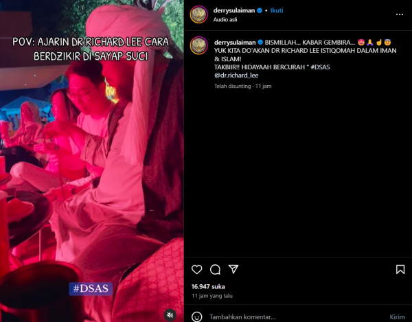 Istri Dokter Richard Lee Disebut Akan Segera Mualaf, Menyusul sang Suami Masuk Islam