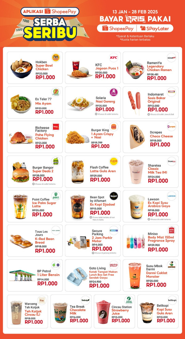 Nikmati Promo QRIS ShopeePay 2025! Jajan Mie Ayam hingga Nasi Goreng Serba Rp1.000
