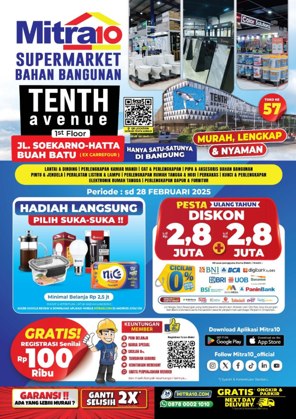 Mitra10 Bandung Resmi Dibuka! Nikmati Promo Spesial Soft Opening