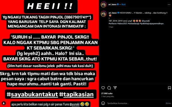 Ari Lasso Diteror Penagih Pinjol, KTP Diancam Disebar