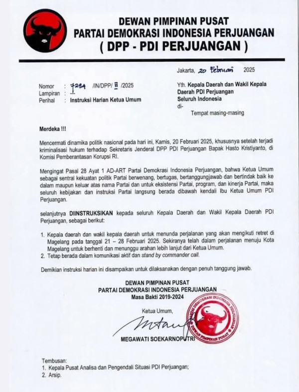 Megawati Instruksikan Kepala Daerah PDIP Tak Ikut Retreat Kemendagri usai Hasto Ditahan KPK