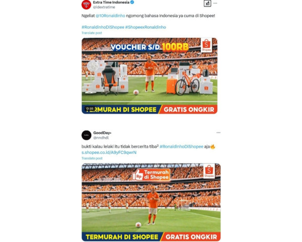 Harus Nonton! Ronaldinho Muncul di Iklan Terbaru Shopee