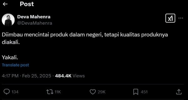 Deva Mahenra Sentil Kasus Korupsi Pertamina, Singgung Produk dalam Negeri yang Diakali