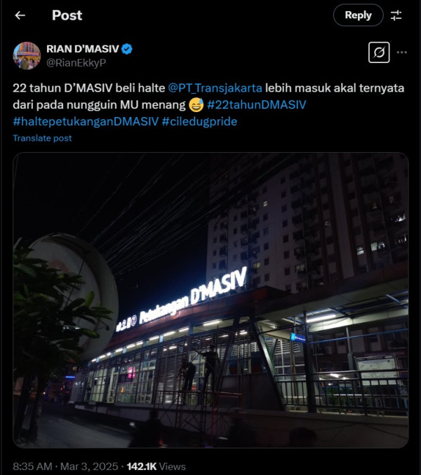 Rayakan Ulang Tahun ke-22, D'Masiv Beli Hak Penamaan Halte TransJakarta