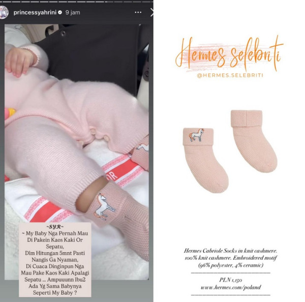 Anak Syahrini Kenakan Kaus Kaki Seharga UMR, Netizen: Biaya Hidup Gue