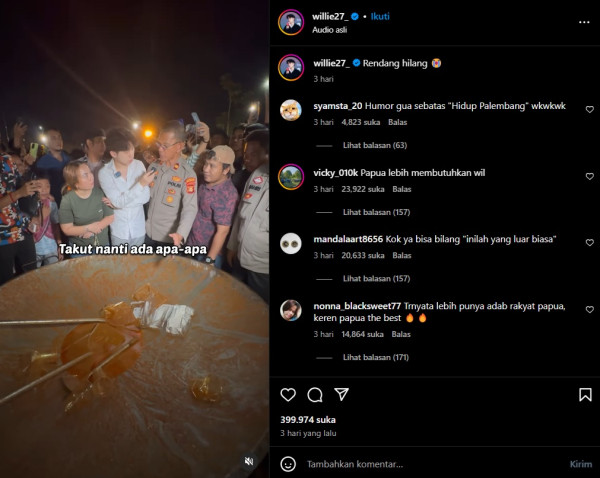 Willie Salim Dilaporkan Warga Palembang Buntut Konten Rendang 200 Kg Hilang