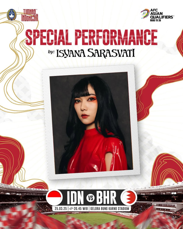 Isyana Sarasvasti Bakal Meriahkan Laga Indonesia vs Bahrain di GBK