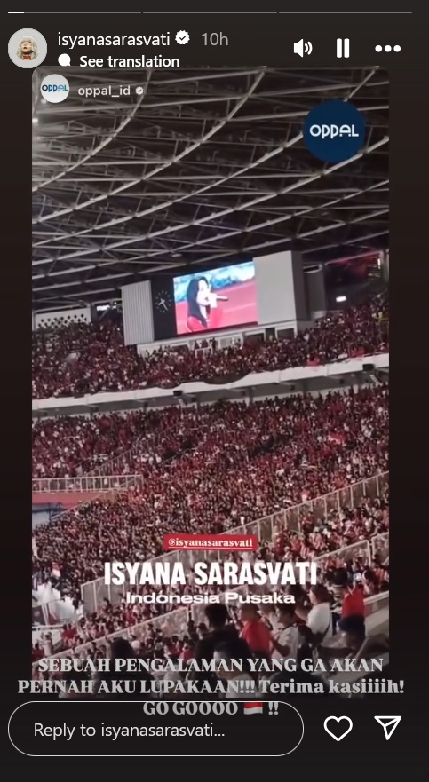 Isyana Sarasvati Rasakan Atmosfer GBK: Gak akan Aku Lupakan