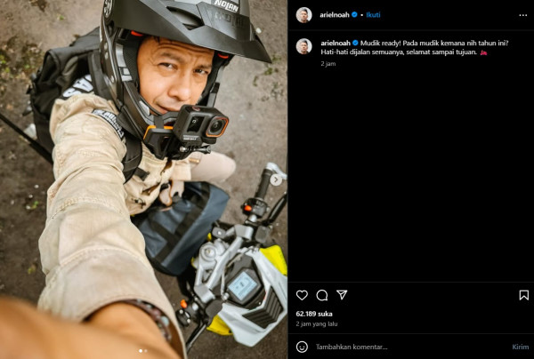 Ariel NOAH Mudik ke Bandung Naik Motor: Hati-hati di Jalan Semuanya