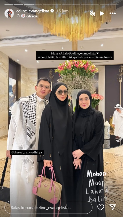 Celine Evangelista Lebaran di Makkah, Bagikan Suasana Takbiran Penuh Haru Berlatar Masjidilharam