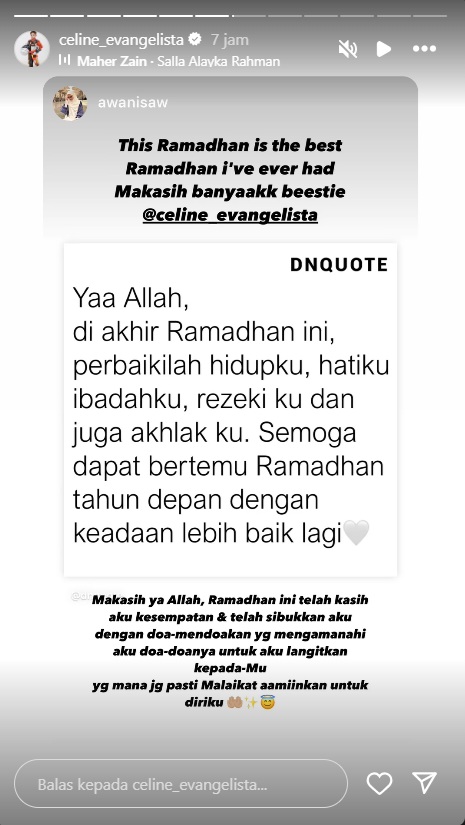 Celine Evangelista Lebaran di Makkah, Bagikan Suasana Takbiran Penuh Haru Berlatar Masjidilharam