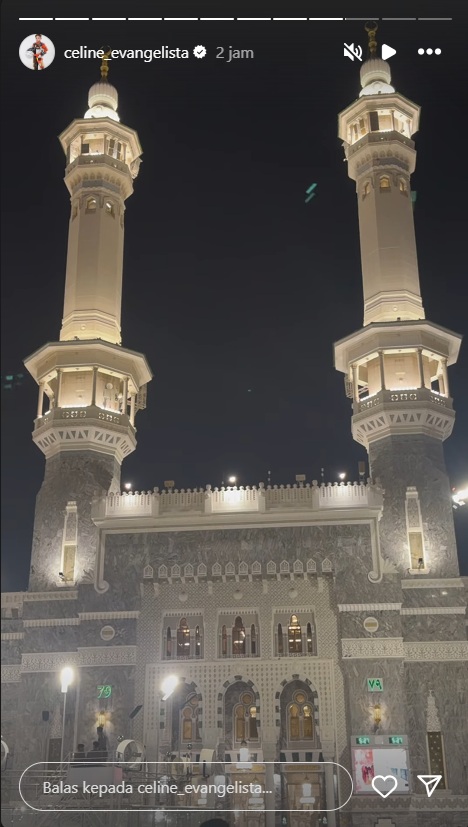 Celine Evangelista Lebaran di Makkah, Bagikan Suasana Takbiran Penuh Haru Berlatar Masjidilharam