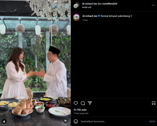 Dokter Richard Lee Rayakan Lebaran Pertama sebagai Mualaf, Istri Setia Menemani