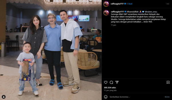 Raffi Ahmad Doakan Ruben Onsu yang Mualaf: Semoga Keberkahan Selalu Menyertai