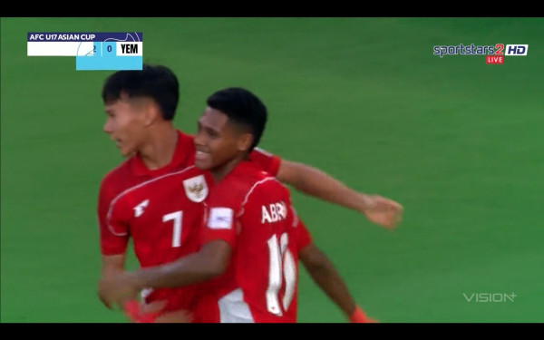 Sundulan Fadly Alberto Bawa Timnas Indonesia U-17 Unggul 2-0 atas Yaman