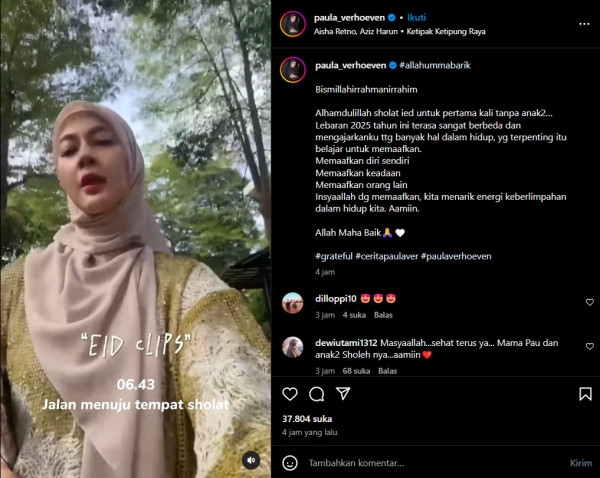 Paula Verhoeven Curhat Salat Id Tanpa Anak, Singgung Pentingnya Belajar Memaafkan