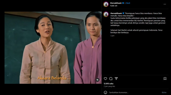 Dian Sastro Ajak Perempuan Indonesia Terus Berdaya dan Berkarya di Hari Kartini