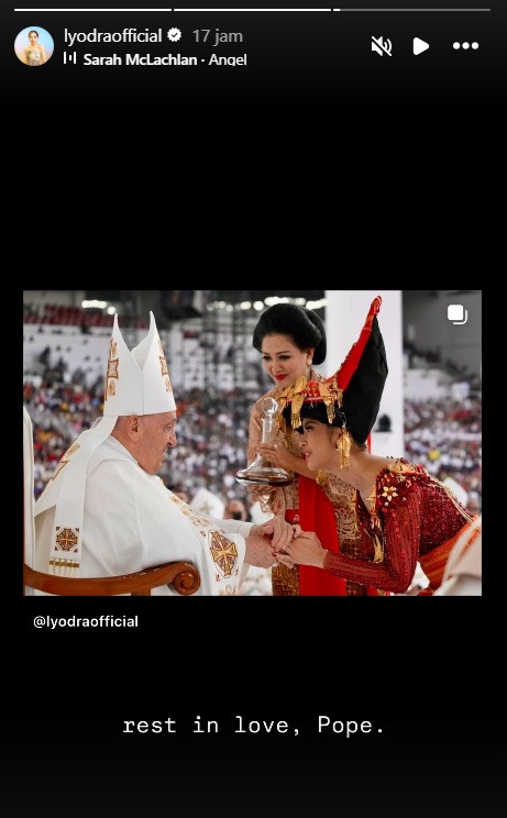 Lyodra Kenang Momen Berharga Bersama Paus Fransiskus: Rest In Love Pope