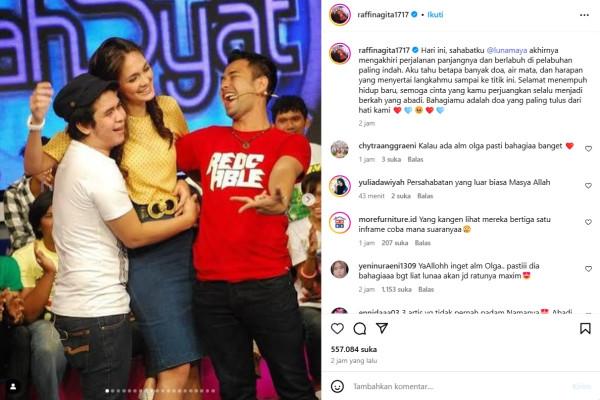 Doa Tulus Raffi Ahmad untuk Pernikahan Luna Maya: Sahabatku Mengakhiri Perjalanan Panjang