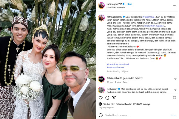 Raffi Ahmad Menangis Jadi Saksi Nikah Luna Maya: Akhirnya Kamu Menemukan Pelabuhan Terindah