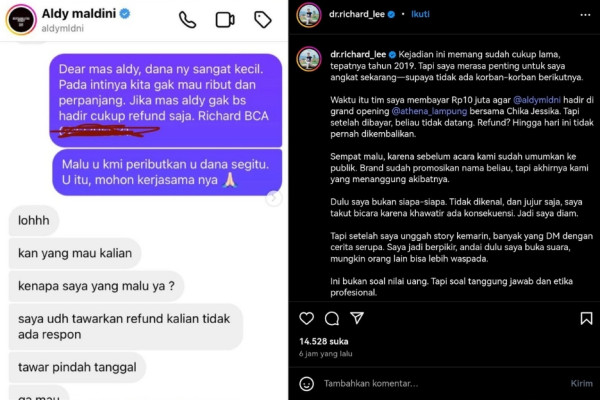 Dokter Richard Lee Pernah Jadi Korban Dugaan Penipuan Aldy Maldini, Begini Kronologinya
