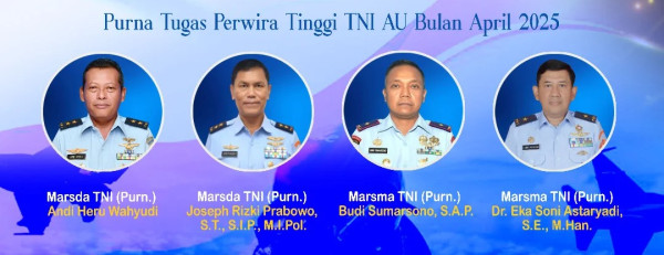 6 Perwira Tinggi TNI Angkatan Udara Naik Pangkat dan 4 Pensiun