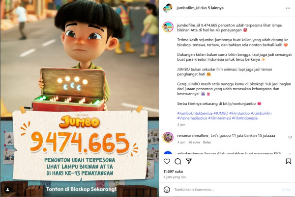 Film Jumbo Tembus 9,4 Juta Penonton, KKN di Desa Penari Terancam Tergeser