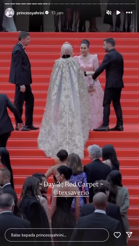Syahrini Tampil Megah di Hari Kedua Festival Film Cannes 2025, Gaun Emas Hitam Curi Perhatian