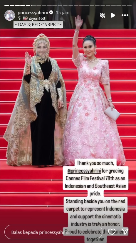 Syahrini Tampil Megah di Hari Kedua Festival Film Cannes 2025, Gaun Emas Hitam Curi Perhatian