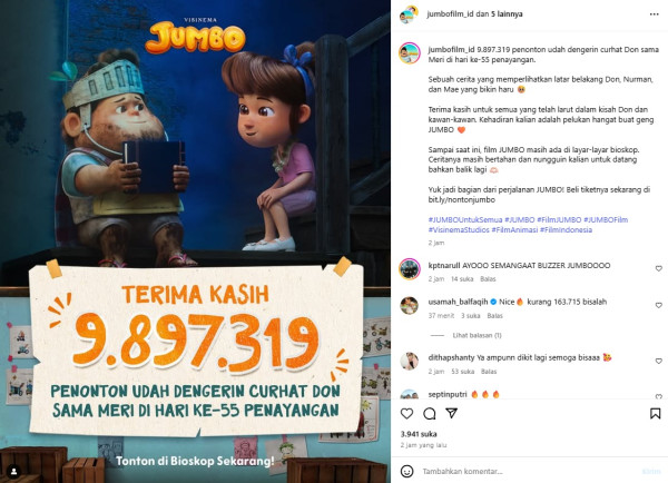 Film Jumbo Tembus 9,8 Juta Penonton, Selangkah Lagi dari Rekor KKN di Desa Penari