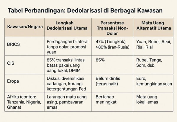Gelombang Dedolarisasi Melanda Dunia, Lebih 70 Negara Singkirkan Dolar AS