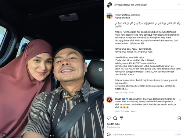 Wendi Cagur dan Istri Batal Naik Haji: Kami Belum Diizinkan Berangkat