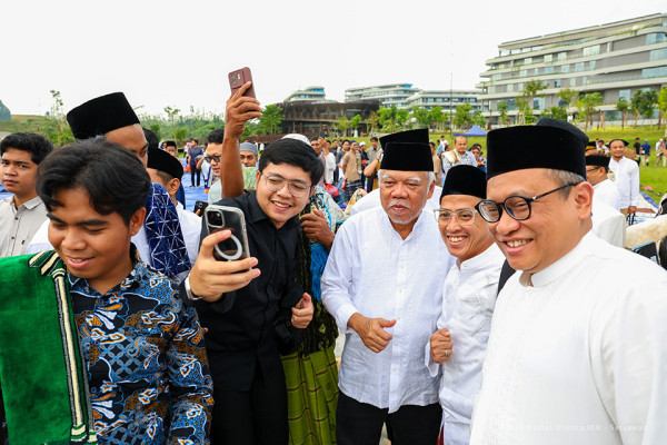 Bahagianya Pak Bas Salat Iduladha Bersama Masyarakat IKN, Begini Potret dan Suasananya