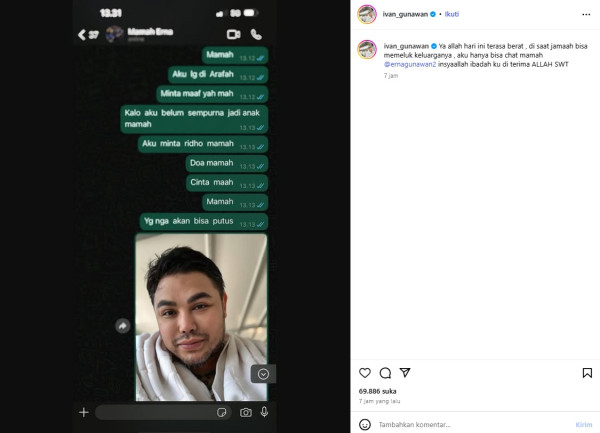 Ivan Gunawan Tiba di Arafah, Langsung Minta Maaf ke Ibunda: Aku Belum Sempurna Jadi Anak