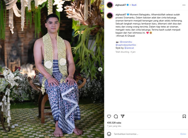 Al Ghazali Tulis Pesan Haru Jelang Akad Nikah: Sebuah Langkah Menuju Lembaran Baru