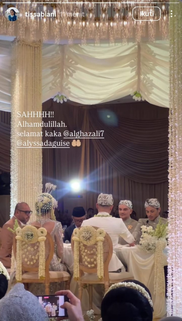 Menteri Perindustrian Agus Gumiwang Jadi Saksi Nikah Al Ghazali dan Alyssa Daguise