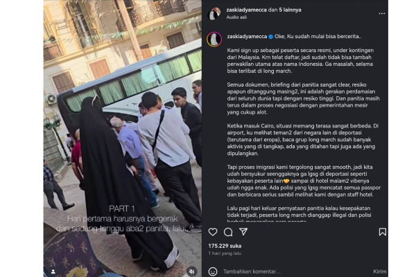 Zaskia Adya Mecca Digerebek Intel Mesir saat Global March to Gaza, HP Diperiksa hingga Dibuntuti